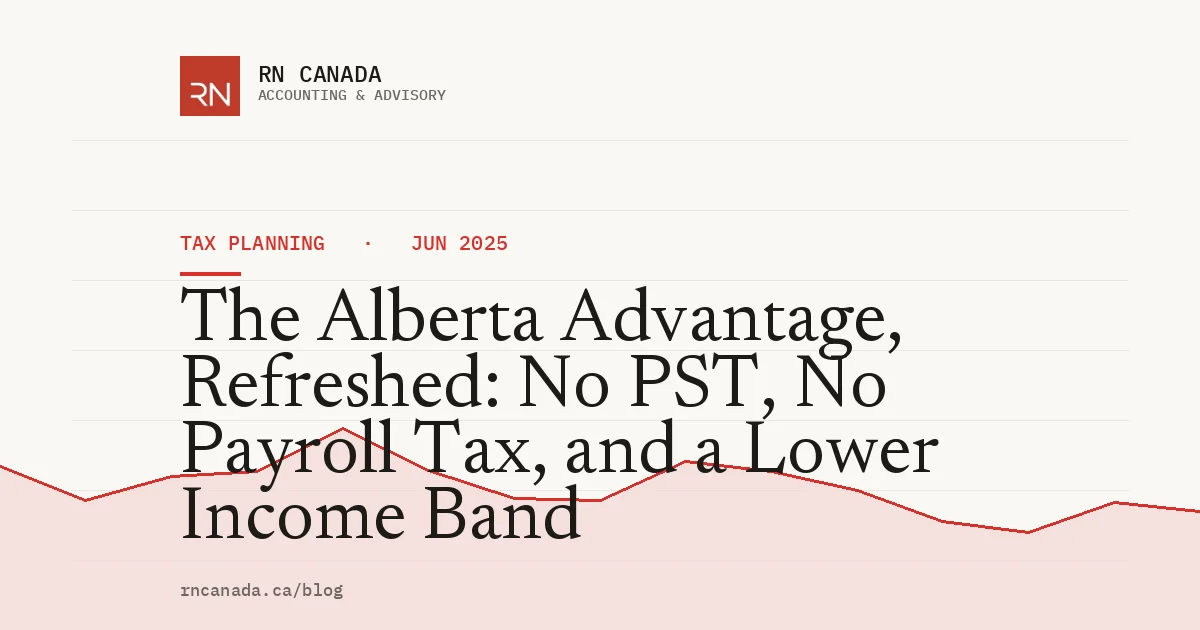 The Alberta Advantage, Refreshed: No PST, No Payroll Tax, and a Lower Income Band