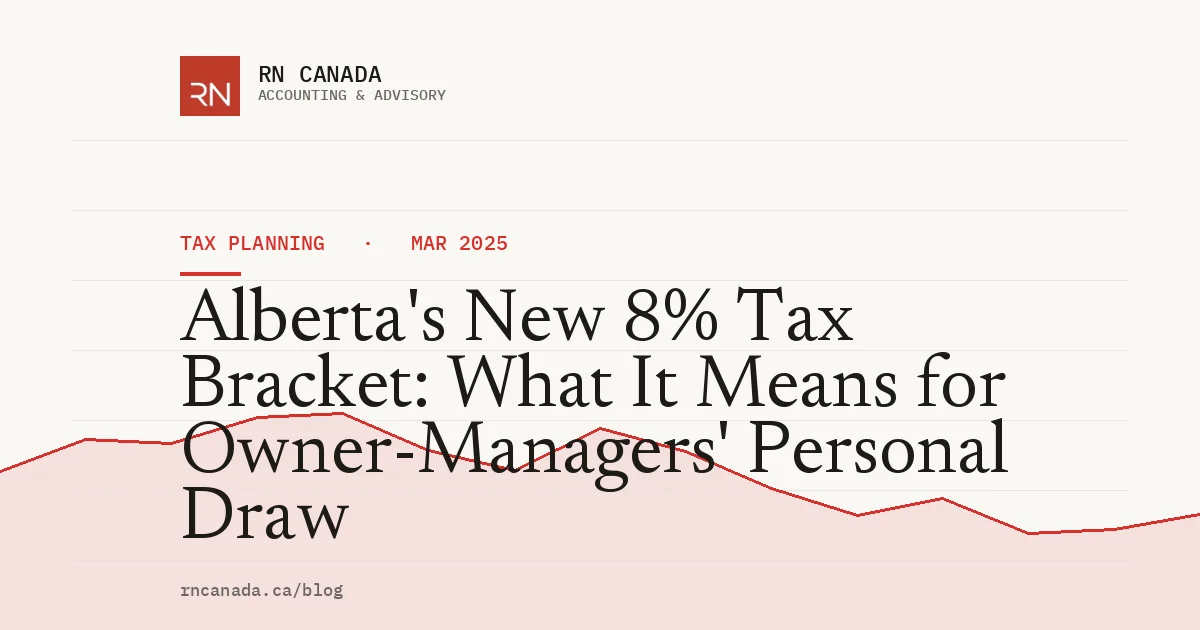 Alberta's New 8% Tax Bracket: What It Means for Owner-Managers' Personal Draw