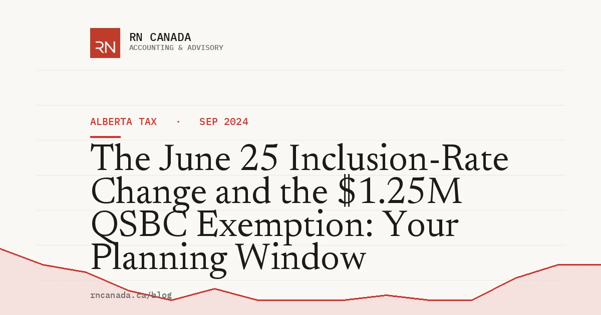 The June 25 Inclusion-Rate Change and the $1.25M QSBC Exemption: Your Planning Window