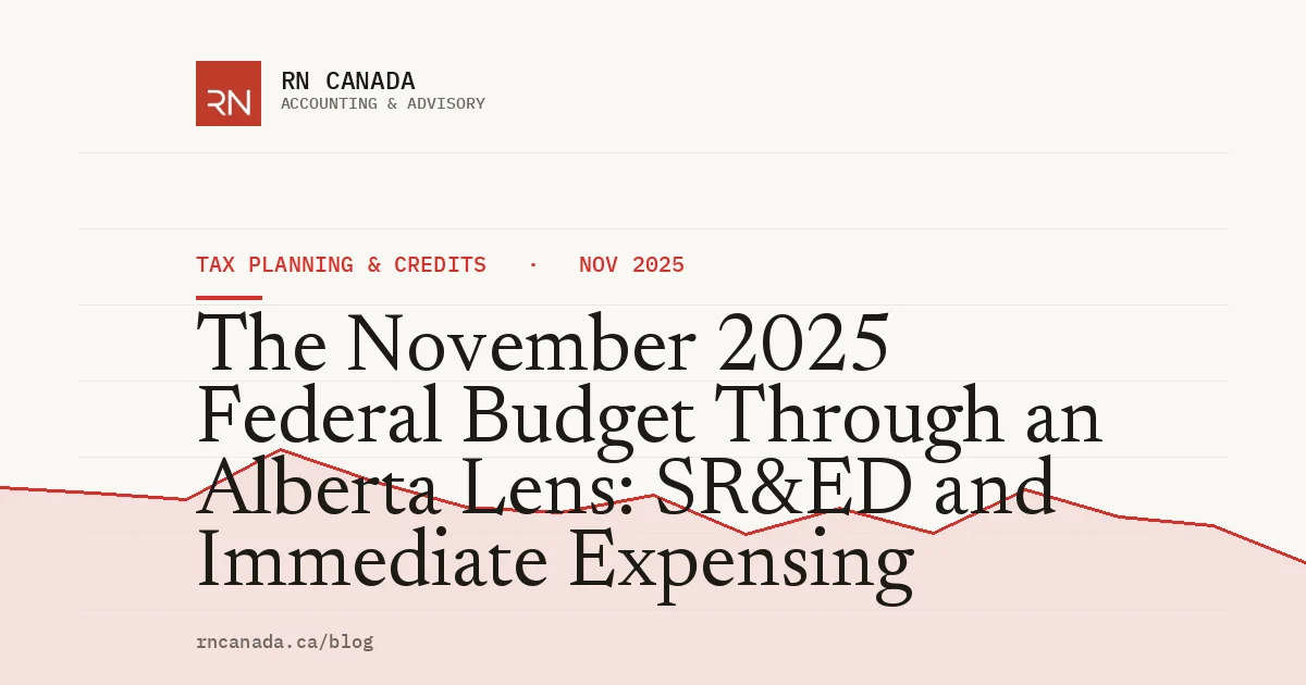 The November 2025 Federal Budget Through an Alberta Lens: SR&ED and Immediate Expensing