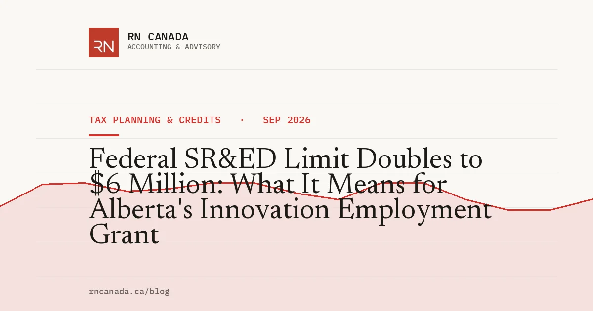 Federal SR&ED Limit Doubles to $6 Million: What It Means for Alberta's Innovation Employment Grant