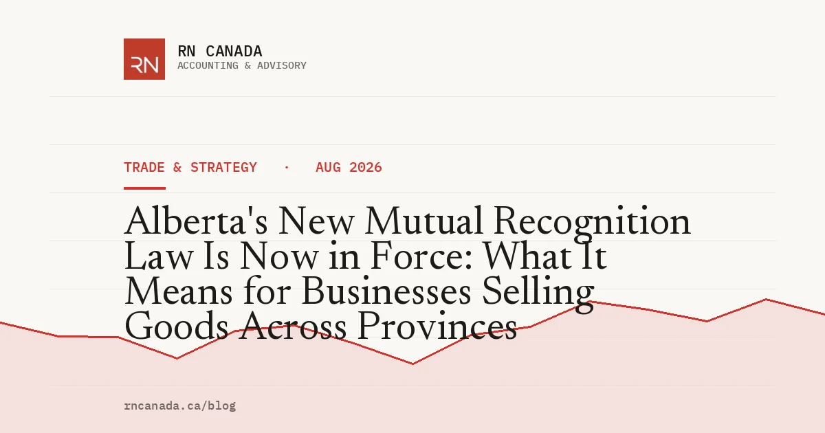 Alberta's New Mutual Recognition Law Is Now in Force: What It Means for Businesses Selling Goods Across Provinces