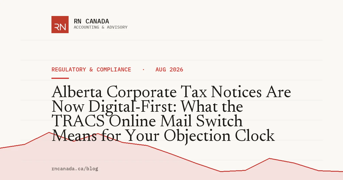 Alberta Corporate Tax Notices Are Now Digital-First: What the TRACS Online Mail Switch Means for Your Objection Clock