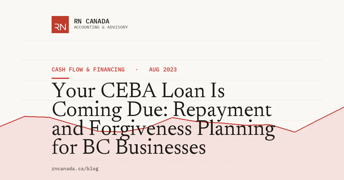 Your CEBA Loan Is Coming Due: Repayment and Forgiveness Planning for BC Businesses