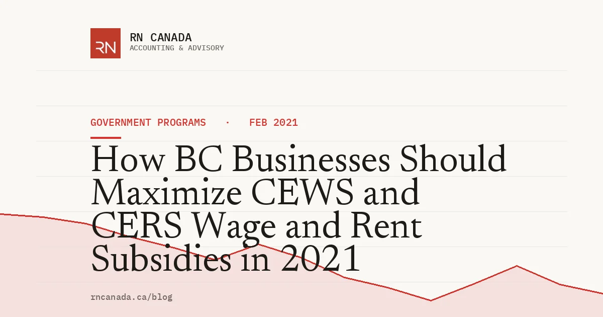 How BC Businesses Should Maximize CEWS and CERS Wage and Rent Subsidies in 2021