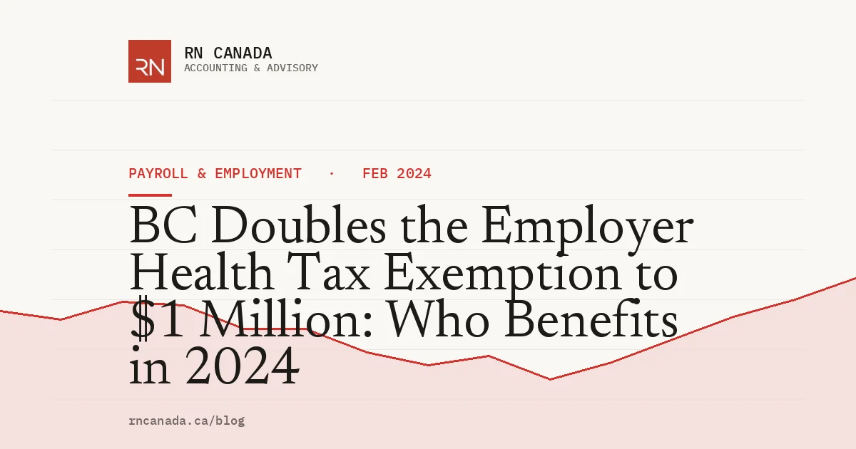 BC Doubles the Employer Health Tax Exemption to $1 Million: Who Benefits in 2024