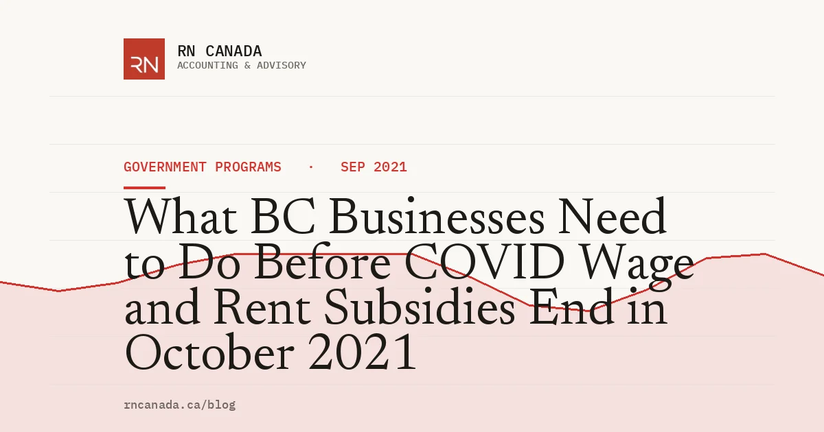 What BC Businesses Need to Do Before COVID Wage and Rent Subsidies End in October 2021
