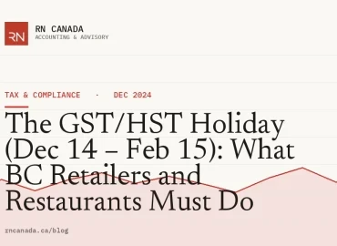 The GST/HST Holiday (Dec 14 – Feb 15): What BC Retailers and Restaurants Must Do