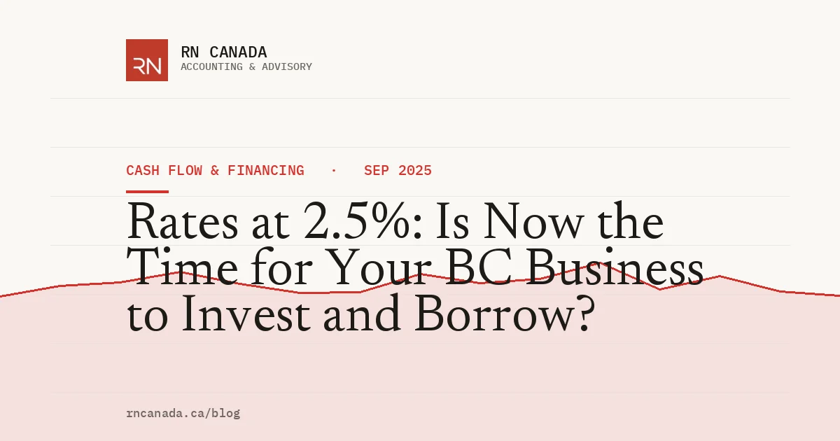 Rates at 2.5%: Is Now the Time for Your BC Business to Invest and Borrow?