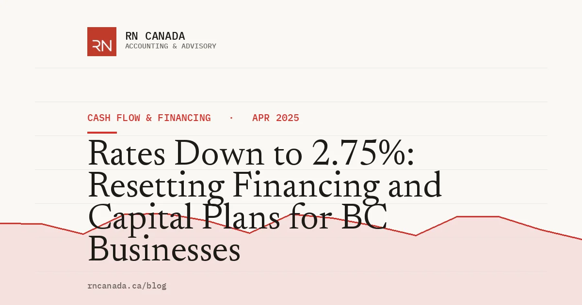 Rates Down to 2.75%: Resetting Financing and Capital Plans for BC Businesses