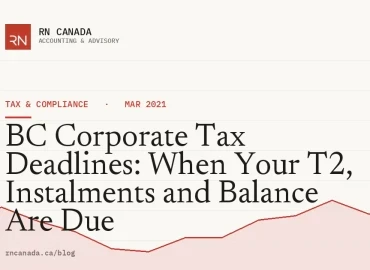 BC Corporate Tax Deadlines: When Your T2, Instalments and Balance Are Due