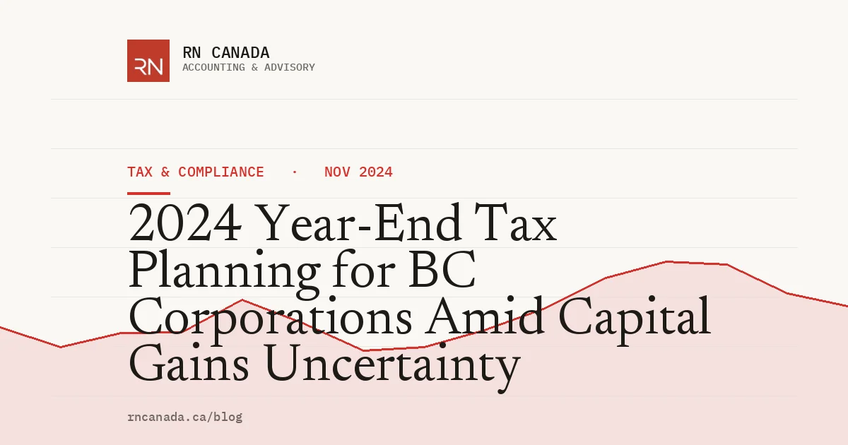 2024 Year-End Tax Planning for BC Corporations Amid Capital Gains Uncertainty