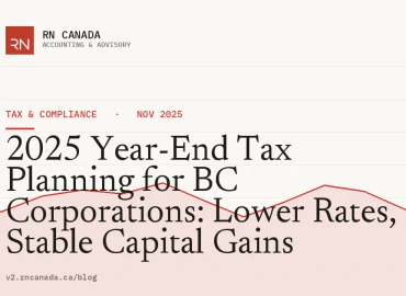 2025 Year-End Tax Planning for BC Corporations: Lower Rates, Stable Capital Gains