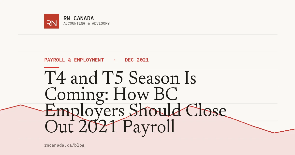 T4 and T5 Season Is Coming: How BC Employers Should Close Out 2021 Payroll