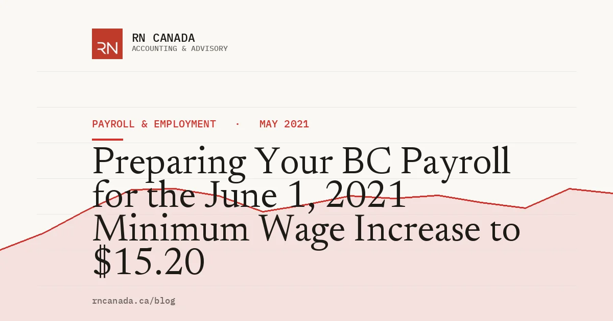 Preparing Your BC Payroll for the June 1, 2021 Minimum Wage Increase to $15.20