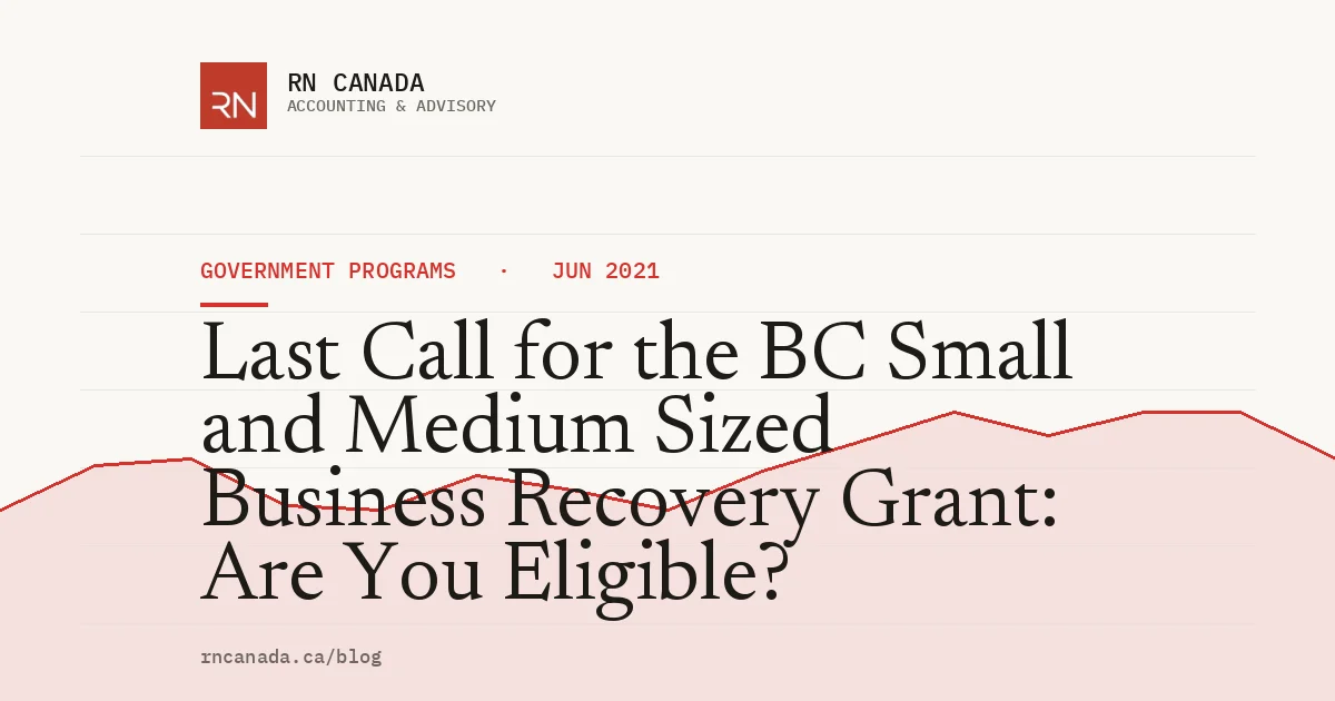 Last Call for the BC Small and Medium Sized Business Recovery Grant: Are You Eligible?