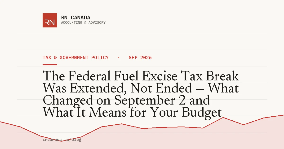 The Federal Fuel Excise Tax Break Was Extended, Not Ended — What Changed on September 2 and What It Means for Your Budget