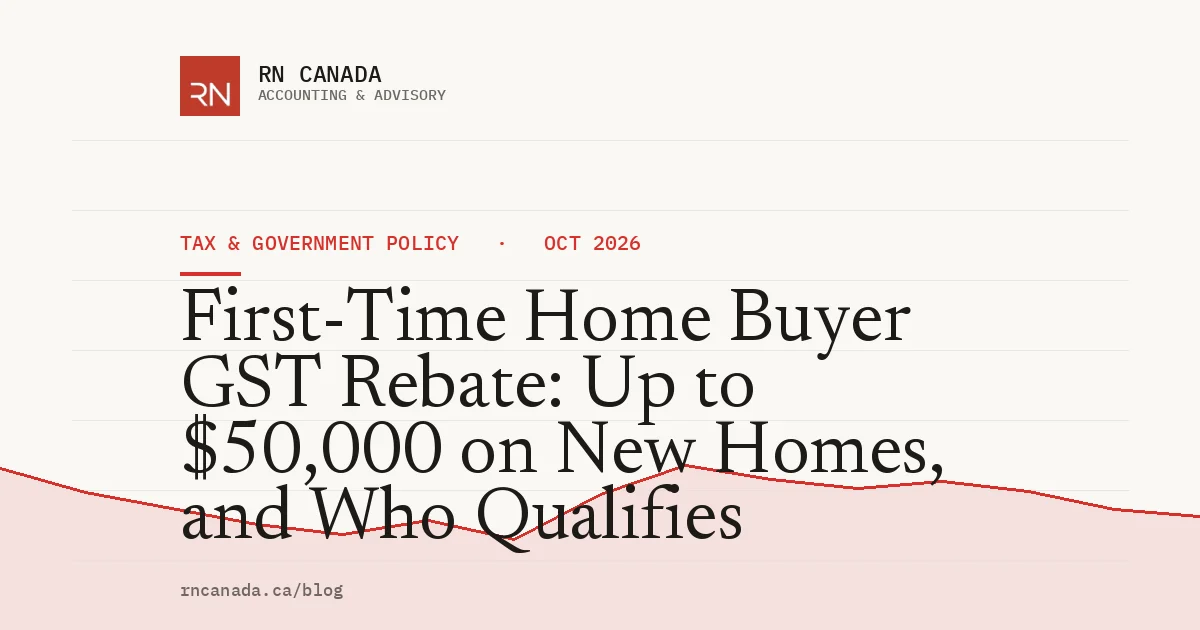 Chart of the first time home buyer GST rebate: up to $50,000 on new homes to $1 million, phased out at $1.5 million