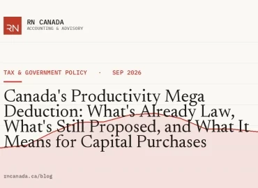 Canada's Productivity Mega Deduction: What's Already Law, What's Still Proposed, and What It Means for Capital Purchases