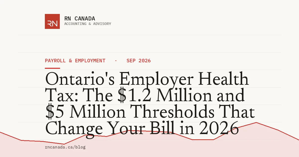 Ontario's Employer Health Tax: The $1.2 Million and $5 Million Thresholds That Change Your Bill in 2026