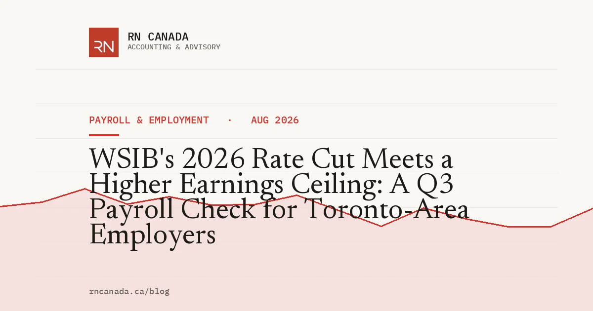 WSIB's 2026 Rate Cut Meets a Higher Earnings Ceiling: A Q3 Payroll Check for Toronto-Area Employers